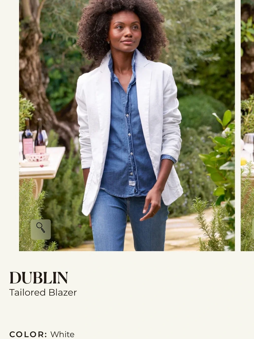 Frank & Eileen Dublin White Linen Open-Front Blazer - Picture 4 of 5